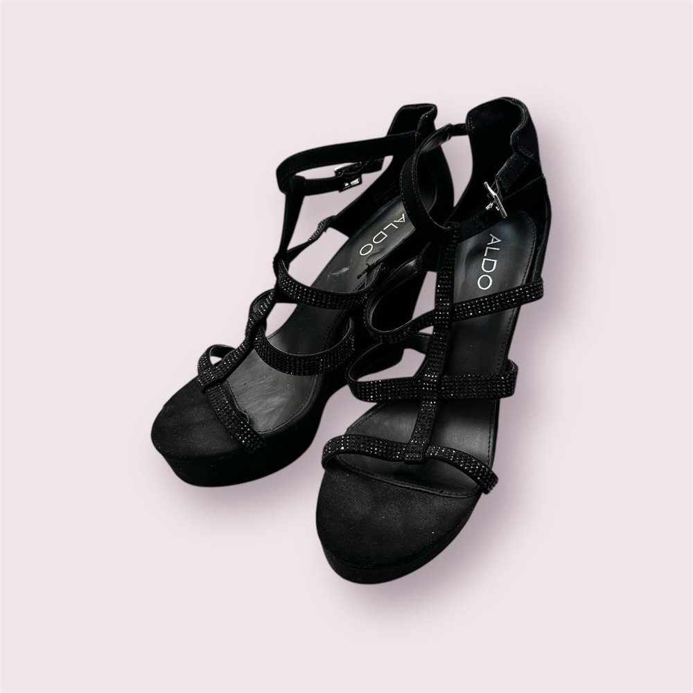 Aldo Elegant Black Strappy Heels